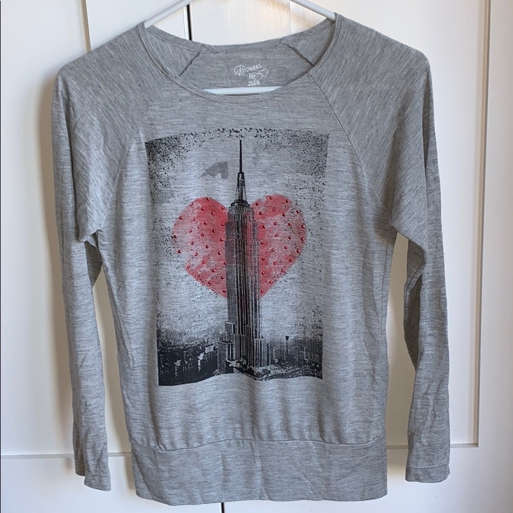 Girls Long Sleeve Empire State Building Tee